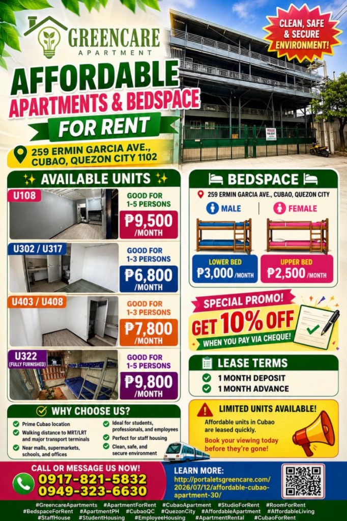 Cubao apartment quezon city